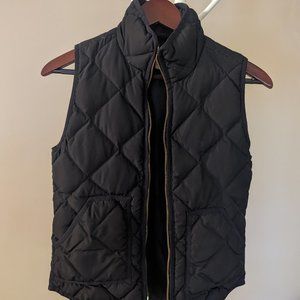 XXS Black J. Crew Factory Quilted Puffer Vest